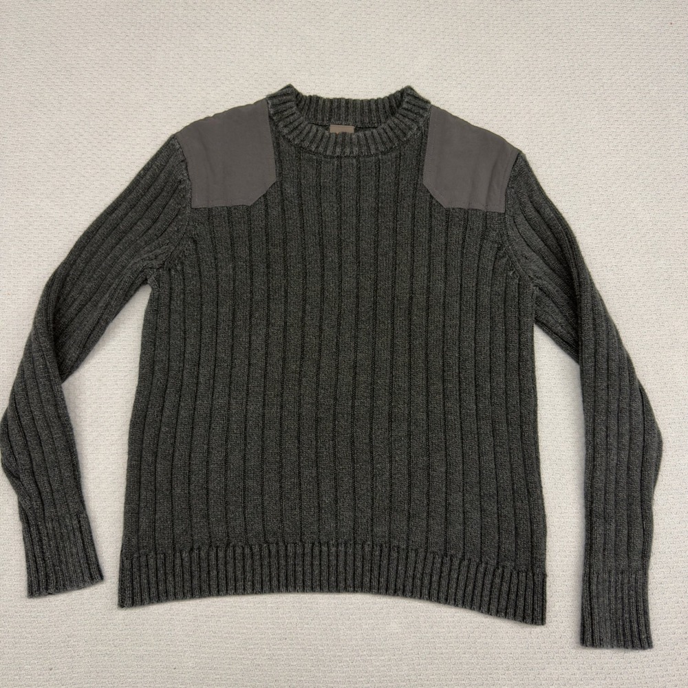 Patagonia Sweater Mens Small Ribbed Organic Cotton Blend Knit Pullover Military